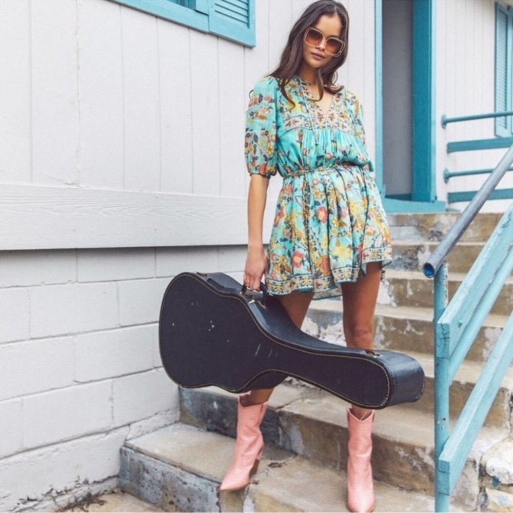 Spell Gypsy Dress Hendrix Floral Tunic‎ Boho Hippie Mini Sz M - Picture 9 of 10